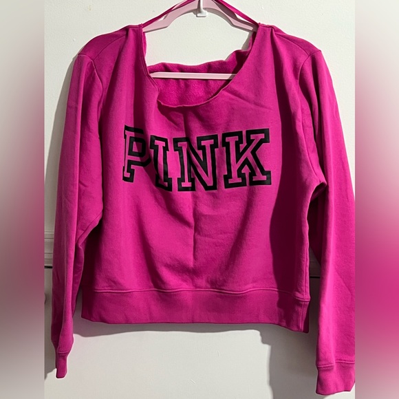 NWOT Victoria Secret PINK fleece cropped sweatshirt XL - Picture 1 of 2
